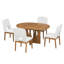 Ensemble de table de salle à manger extensible 5 pièces, ensemble de salle à manger de cuisine moderne avec rallonge amovible de 16,2 pouces, ensemble de table de salle à manger peu encombrante pour petits espaces-119742354-119742353