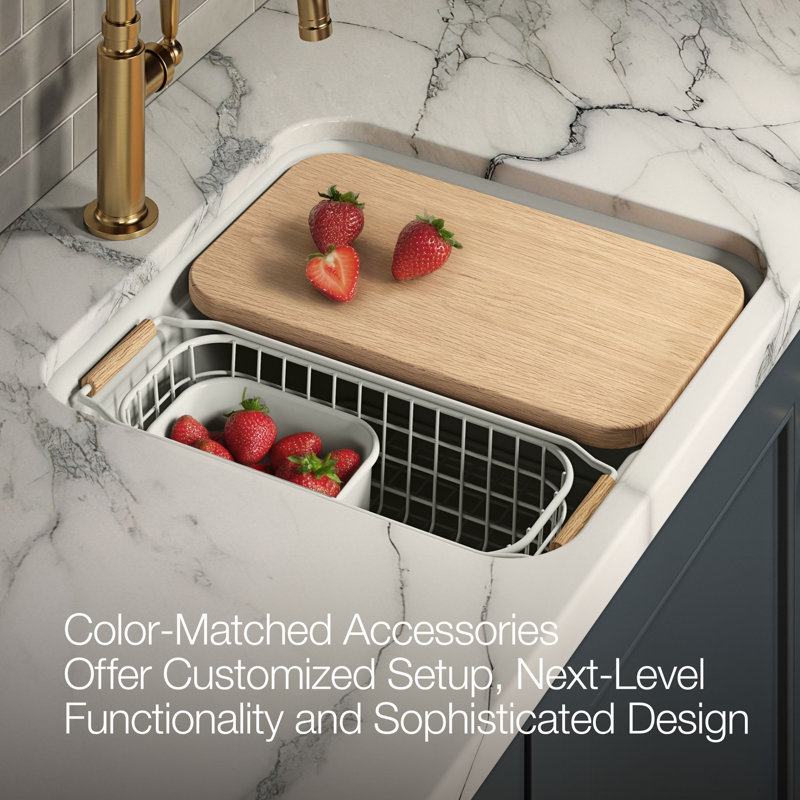 Audrine18-5/8" Undermount Workstation Bar Sink, Dark White