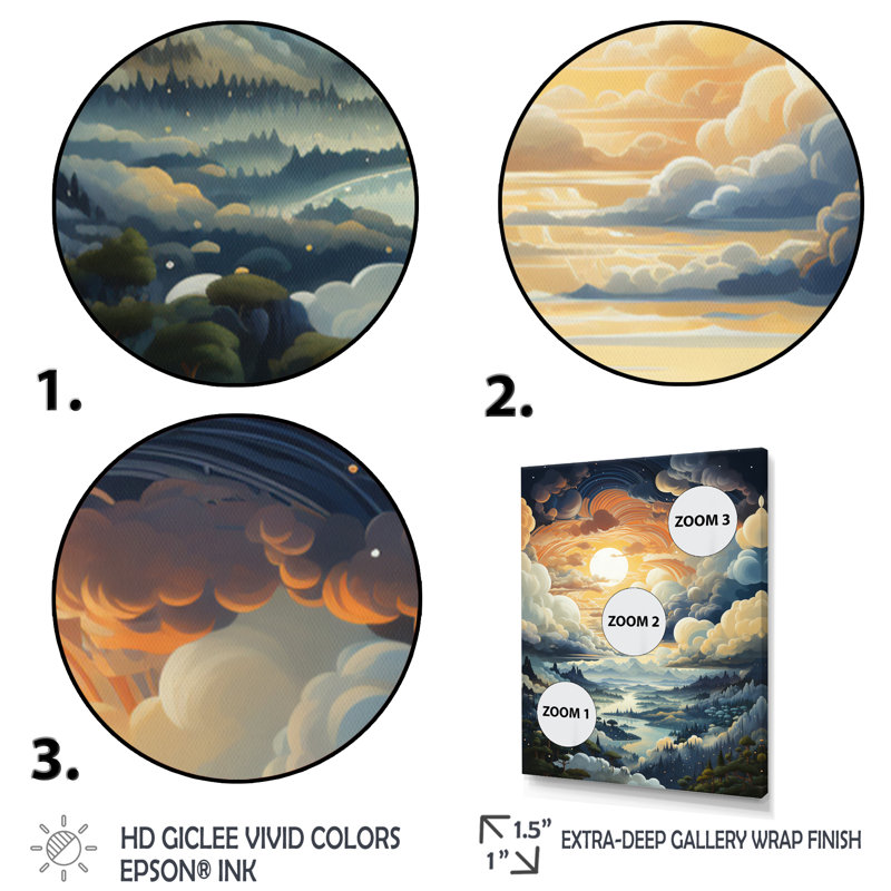 Nuage gris ciel II - paysage et nature, art mural, salon, H 32 po x l 16 po x P 1 po, Cadre flottant blanc
