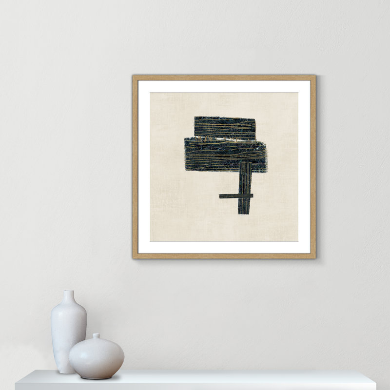 «Stiched I Print» par Casa Fine Arts, H 27,5 po x l 27,5 po x P 1,25 po, Impression encadrée naturelle avec passe-partout