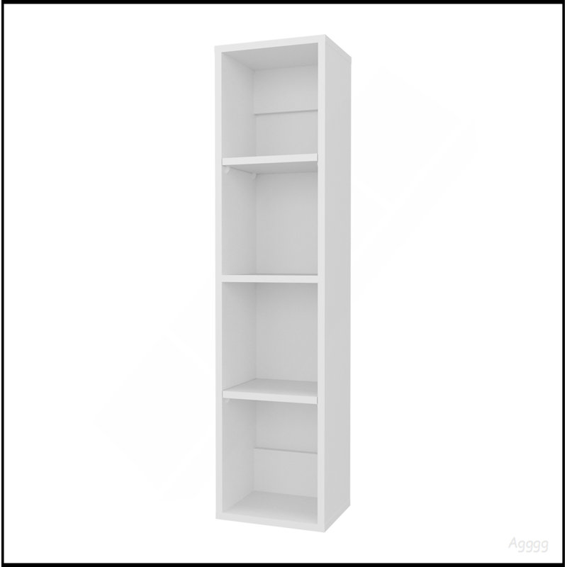 Cale Wall Cabinet, 4 Shelves, White