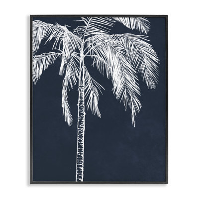 «White Outline Palm Tree», estampe numérique par Leah Noel Art