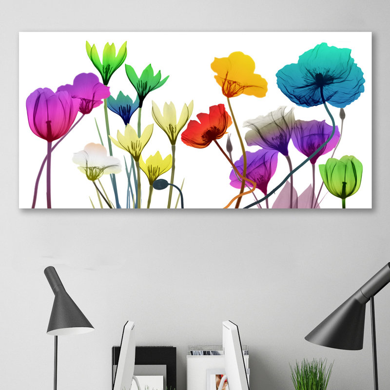 Floral Calm Pop - Wrapped Canvas Print, 46 cm H x 91 cm W