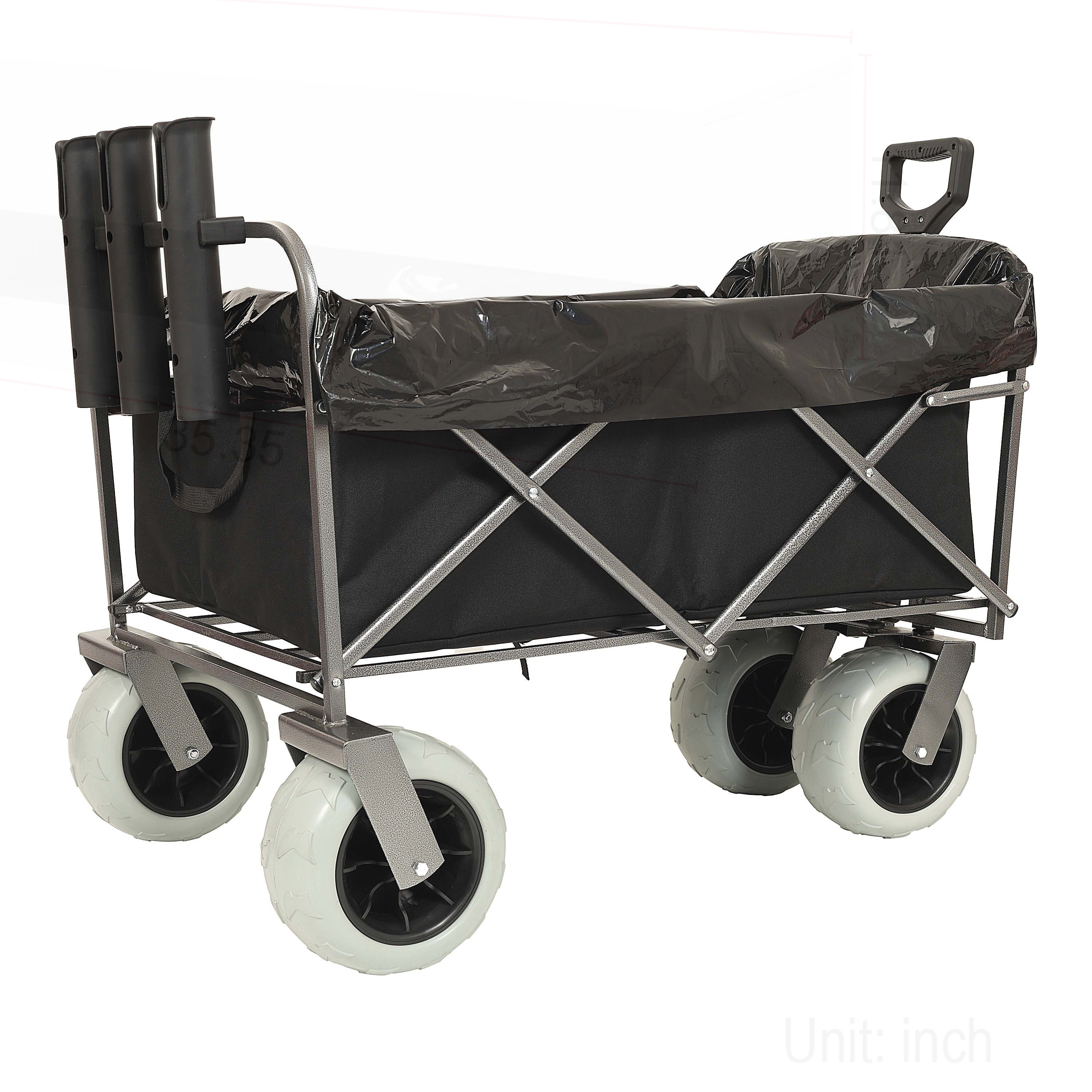 Rongeng Fishing Cart with Rod Holders ,Beach Wagon with Big Wheels for ...