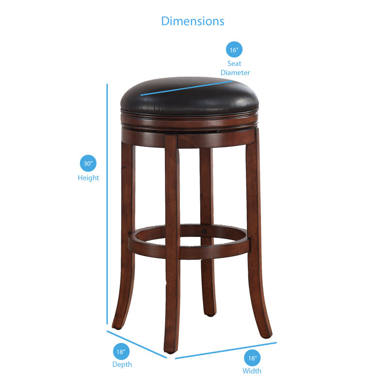 Ingra Swivel Upholstered Counter Stool with Solid Wood Frame, Bar Stool (30" Seat Height)