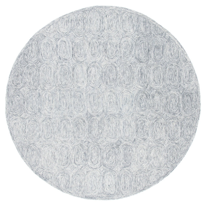 Ashford Hand Tufted Wool And Cotton With Latex Abstract Rug, Round 6'