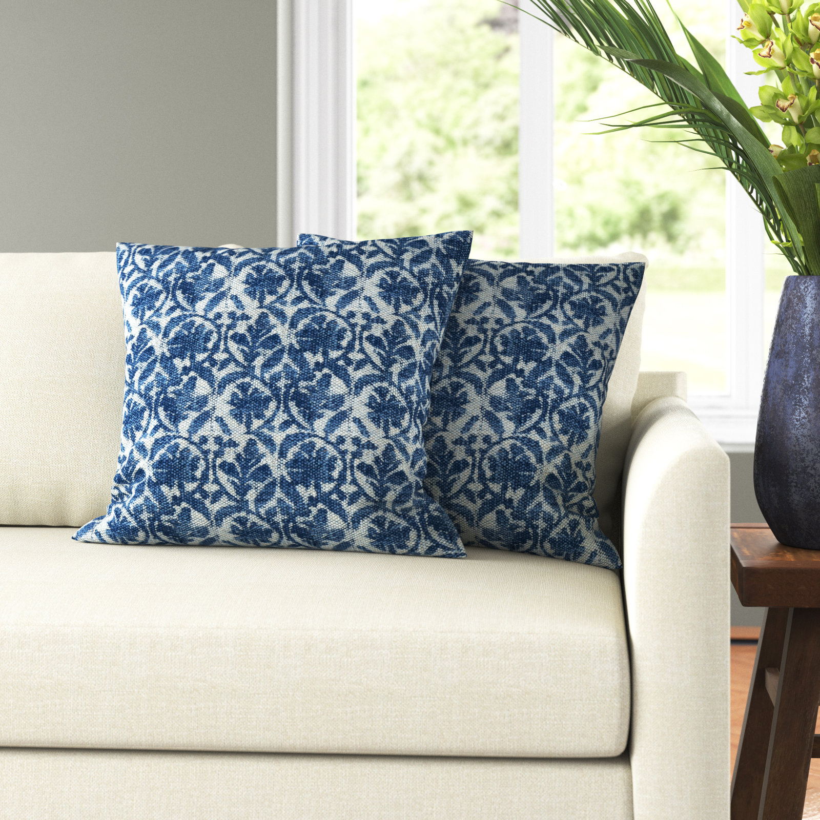 Sonoma Floral Cotton Throw Pillow