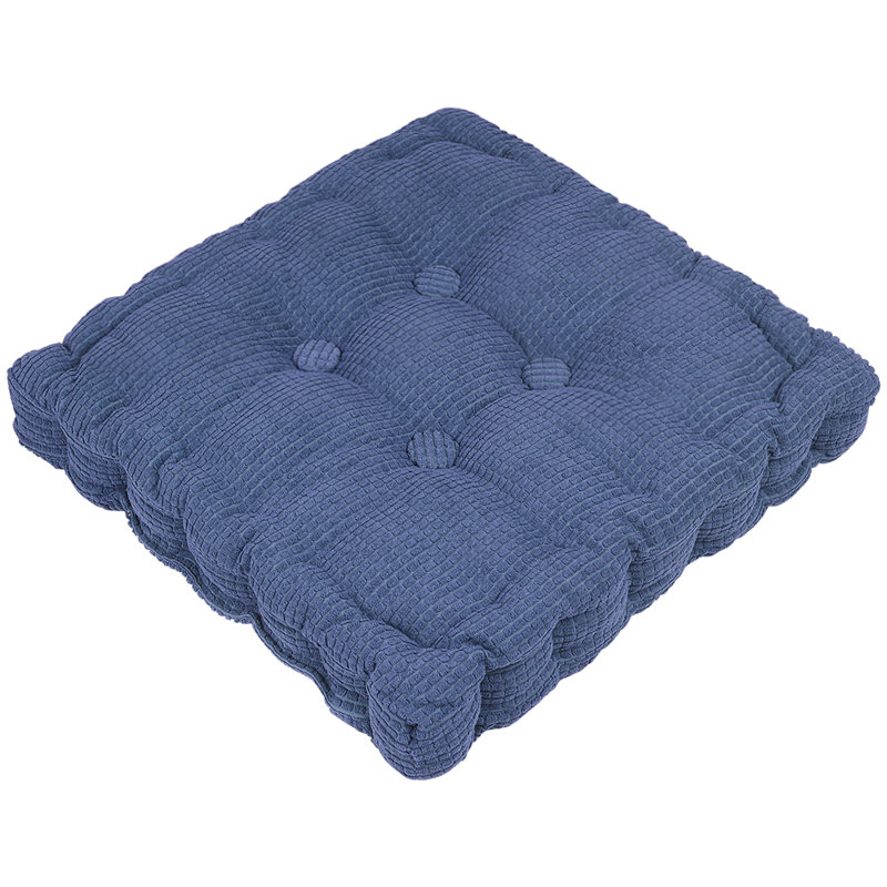 Tapis de chaise de bureau pour patio rond/carré en velours côtelé d’une épaisseur de 3 po, Marine