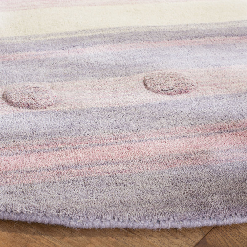 Gosselin Kids Hand Loomed Wool Rug, Round 5'
