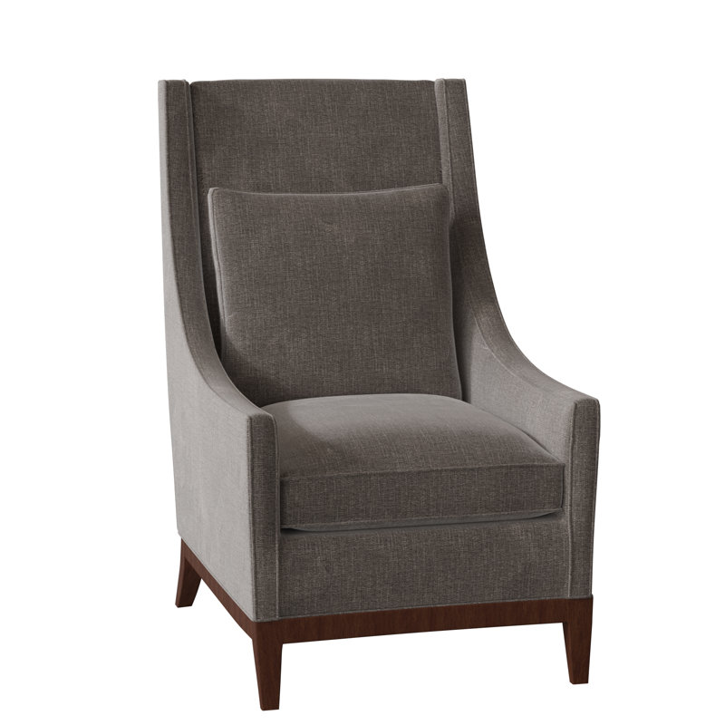 Fauteuil à coussins larges de 38 po Eastside, Frontière gris anthracite, Finition platine