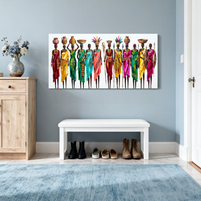 Abstrait, femme africaine colorée en tenue traditionnelle
