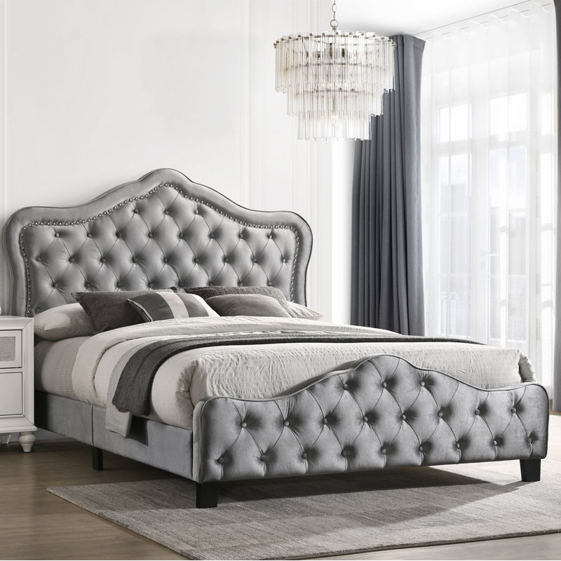  Flannory Upholstered California King Panel Bed Grey, Gray, California King