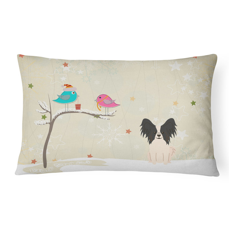 Coussin lombaire intérieur/extérieur modern christmas, Noir / blanc