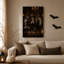 «Three Skeletons in Suits Jeu de cartes dans Saloon», art mural sur toile-1662332133