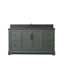 Ensemble de meuble-lavabo sur pied simple 60 po avec plateau en pierre noire Twicken-1612341561