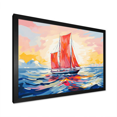 Sunset Sailing Boat III - Boat Sailing Wall Art