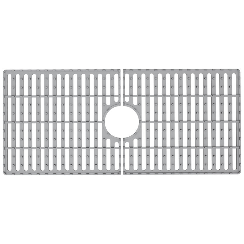 Silicone Grid VIGO Matte Stone 32" L x 15" W Bottom Sink Grid for 36 in. Single Bowl Kitchen Sink, Gray
