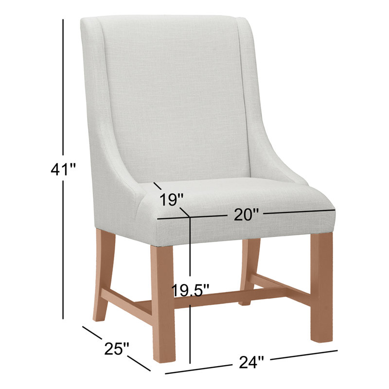 Chaise d'appoint rembourrée blanche Mya, Brun