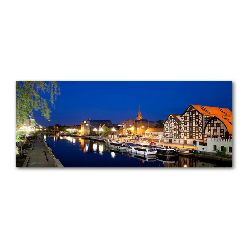 Bydgoszcz By Night - Print, 50cm H x 125cm W x 2cm D, Canvas