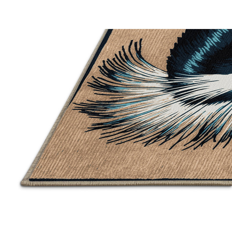  Tapis lavable à deux crêtes Cormorant, Carré 5 pi