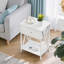 Table de chevet industrielle blanche avec station de charge, table de chevet rustique-2064994982-2064511841