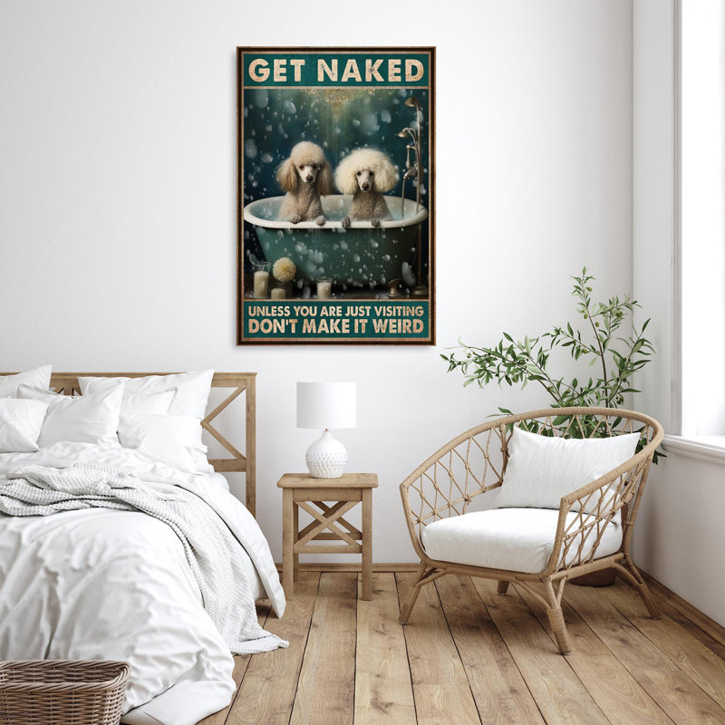 «Poodle Get NUE - 1 pièce», impression graphique P Poodle «Get nue», impression sur toile tendue sur toile tendue