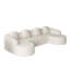 Canapé modulaire incurvé de 111,8 pouces de forme moderne avec tissu en polyester texturé à poils longs et dossier incurvé avec trois coussins-851517730