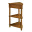 Table de coin en bois massif avec pieds en bois massif et table d'appoint triangulaire 33,8 po-1967828010