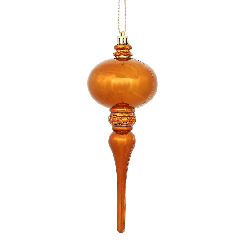 Ornement en forme de fleuron 8 po x 2,75 po, Or antique
