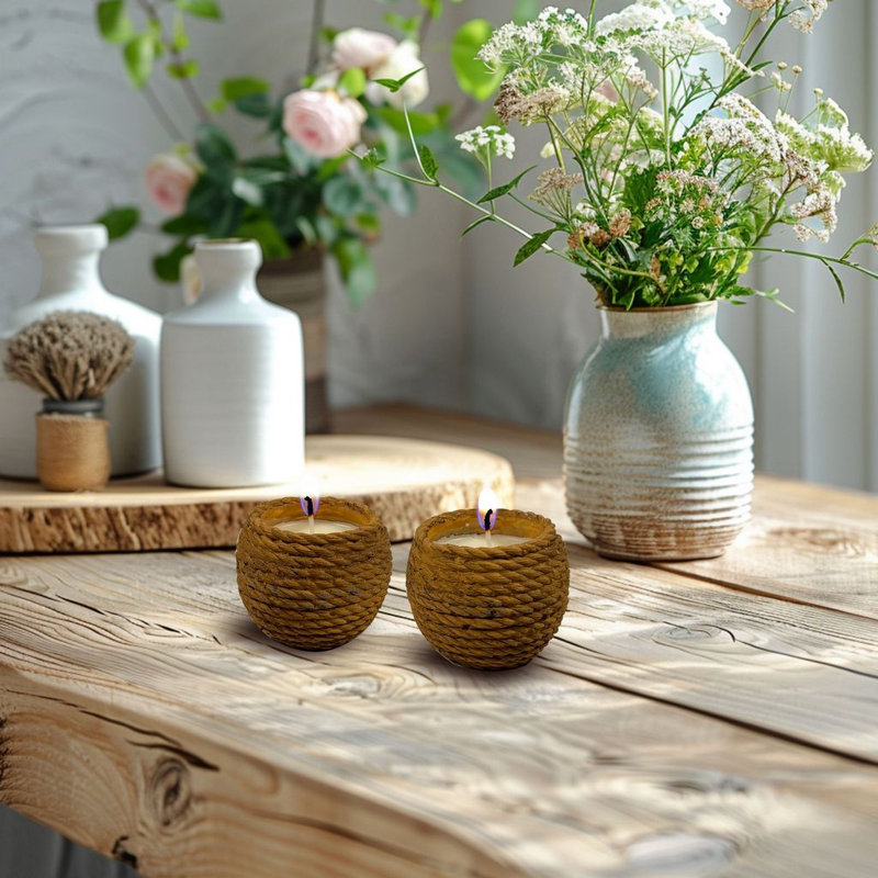 Two Basket Candle Jars, 6 oz