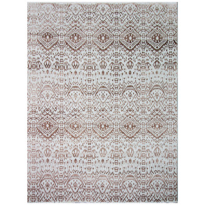 Damask Area Rug in Silver