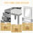 48" Vanity Desk With Mirror And Lights, Makeup Vanity With 7 Drawers And Cushioned Stool, Classic Finish Dressing Table With Hollow Design Drawer For Bedroom-803376289