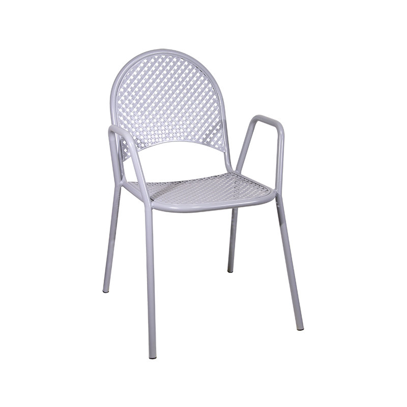 Chaise de patio empilable, Gris clair