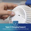 GEEPAS 2-in-1 Clip or Desk Fan powerful cooling with 3 pcs blade, Portable - 36 ultra-bright LED lights, Rechargeable Battery - White