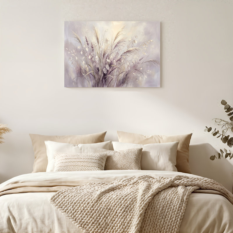 Art mural sur toile Gallery Wrap pour le salon, la chambre à coucher, le bureau ou le vestibule - décoration murale décorative avec herbe sauvage
