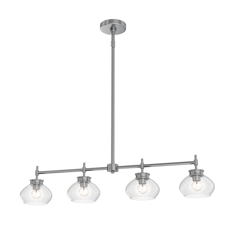 Kinsmon Plug & Play 6-Light Chandelier in Transitional and Modern Style-59.6 Inches Tall and 36 Inches Wide, Brushed Nickel