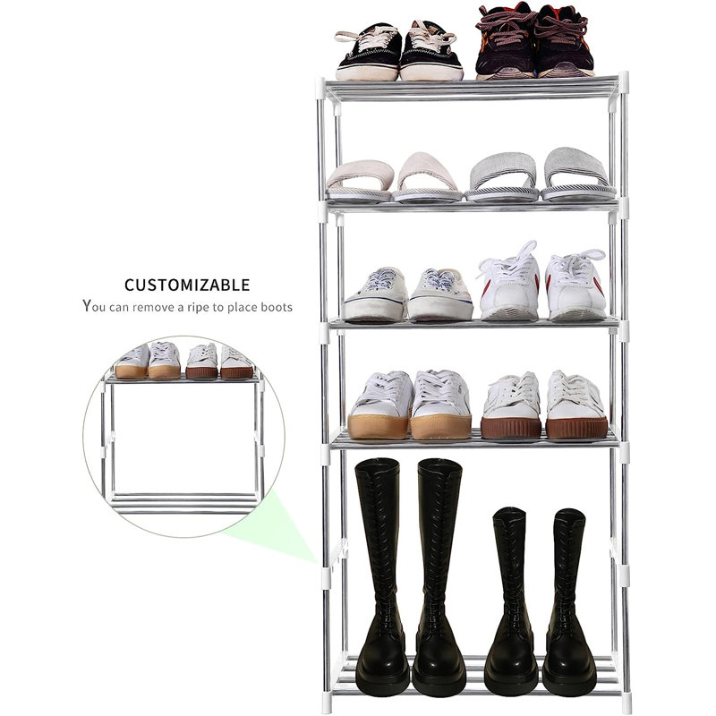 20 Pair Stackable Shoe Rack, White