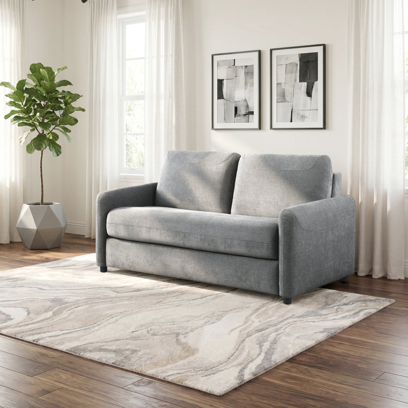 Emiel Upholstered Sofa Sleeper With Queen Mattress, Gray Fabric Incorrect