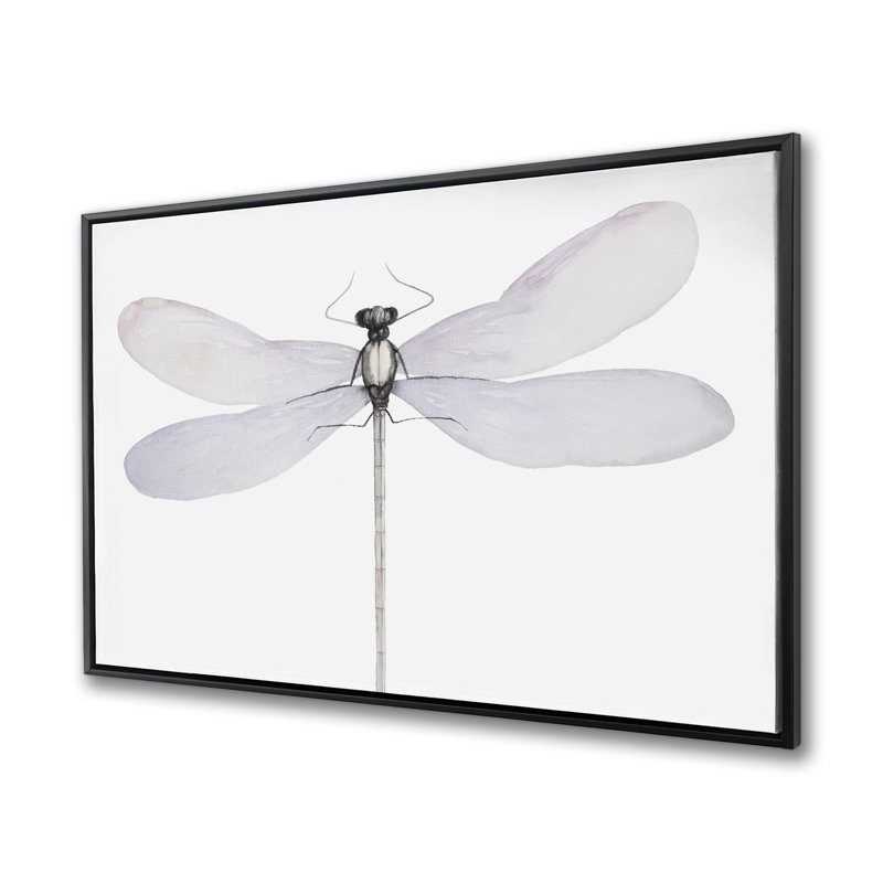Delicate Dragonfly - Minimalist Insect Framed Canvas Art
