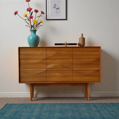 Retro-Style Solid Wood Sideboard