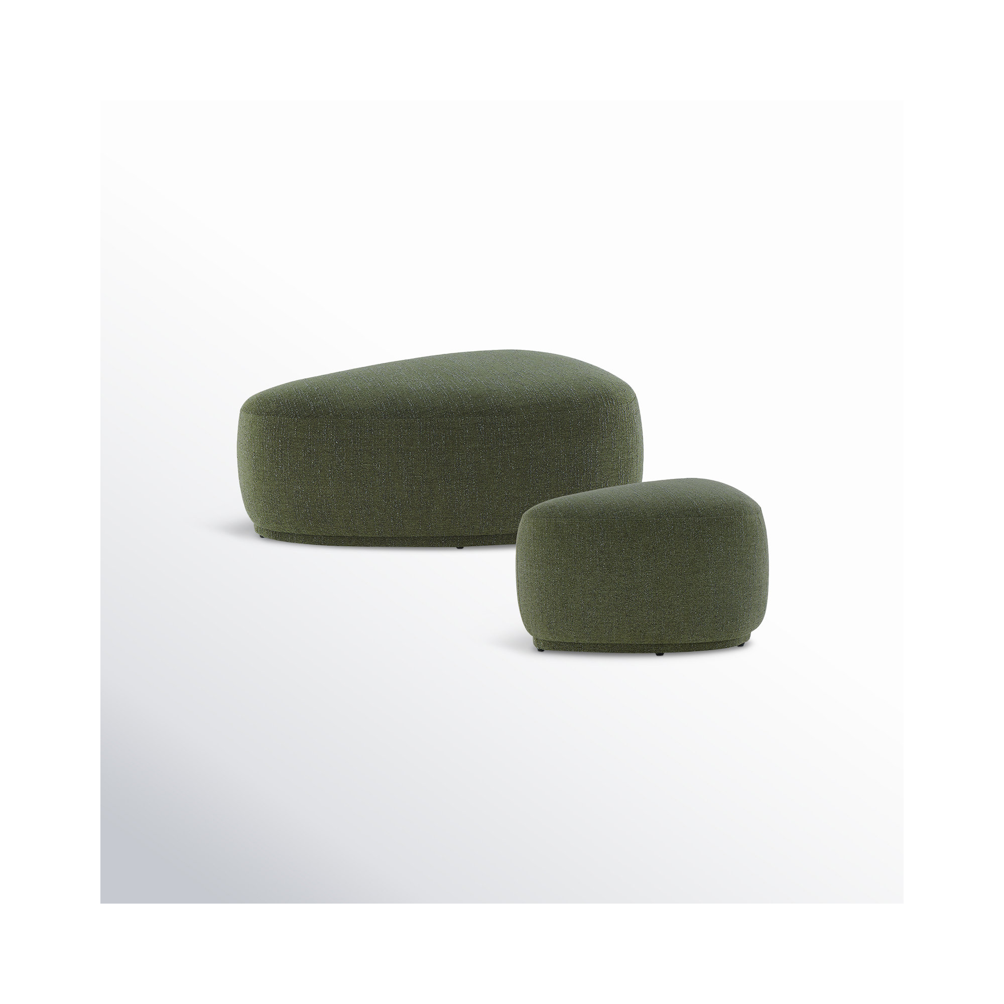 Adna Triangle Cocktail Ottoman (set Of 2), Mellow Forest Boucle