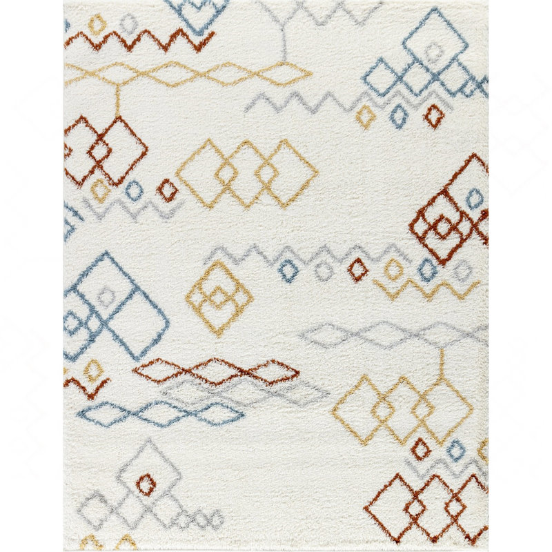 Tapis ivoire à poils longs, Rectangle 7 pi 10 po x 9 pi 10 po