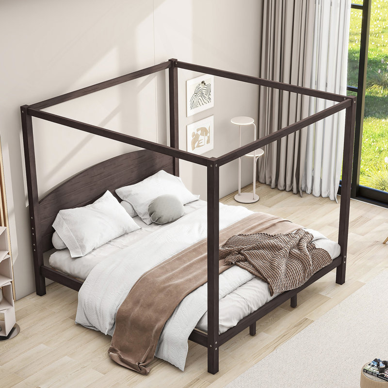 CaNopy Platform Bed with Headboard and Support Legs
