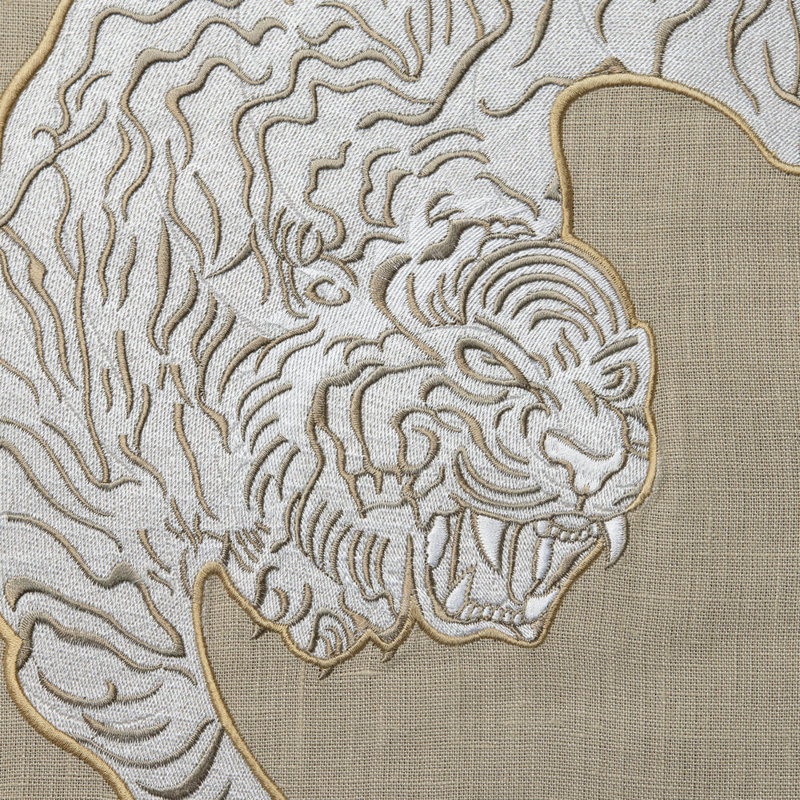 Siberian Tiger Linen Square Pillow Cover & Insert