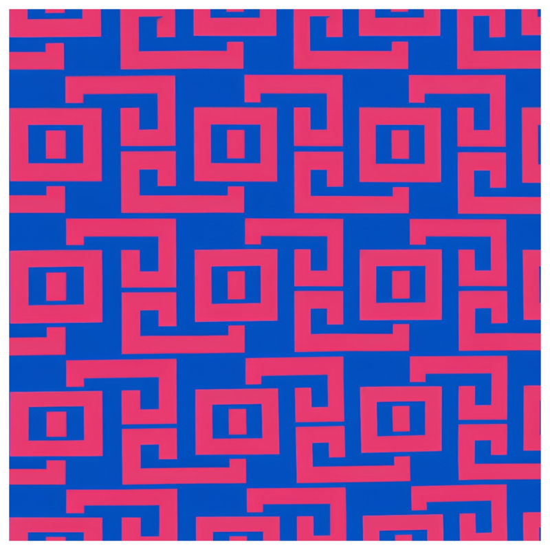 Blue Pink Greek Key Blankets, 60in W x 80in H
