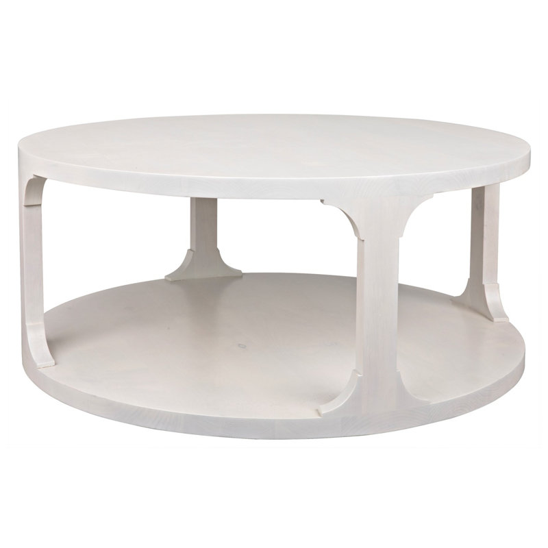 Gimso Solid Wood Coffee Table, Angel White, 17" H x 40" L x 40" W