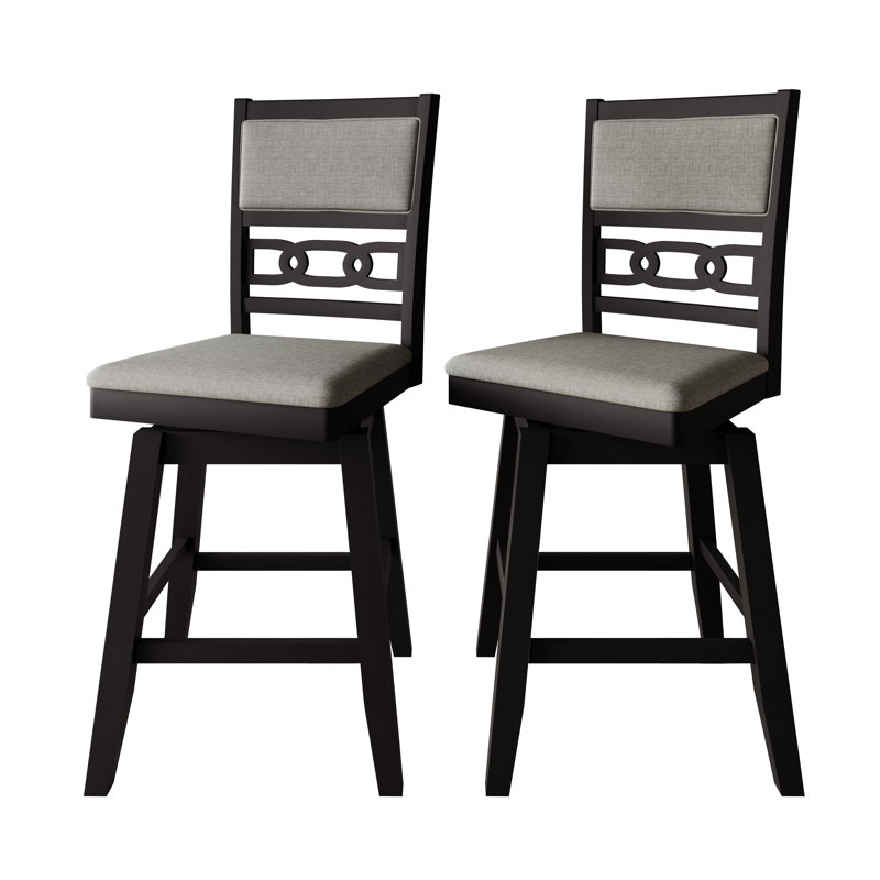 5-Piece Counter-Height Dining Set with Swivel Chairs and Square Table, Black, Black