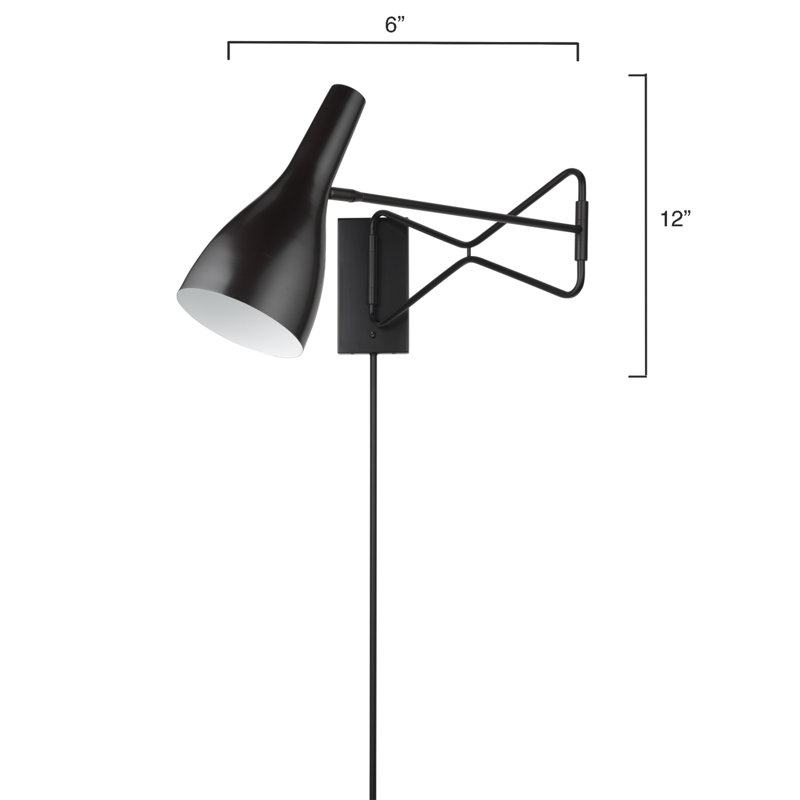 Lenz Plug-in Swing Arm Sconce, Oil Rubbed Bronze
