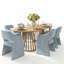 Ensemble de table de salle à manger pour 6 personnes avec table ovale extensible et 6 chaises rembourrées en tissu-1911486563