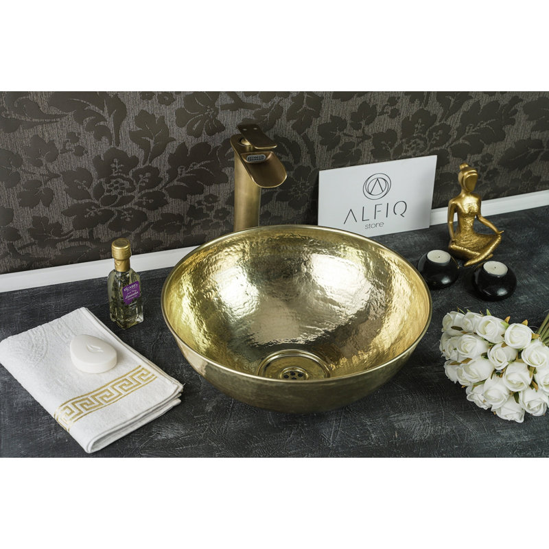ALFIQ 469.9mm L x 469.9mm W Copper Circular Sink